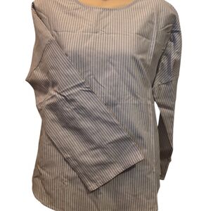 Womens Striped Gray/light Blue/white (Unsure Of Exact Color) Blouse Size Medium